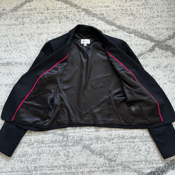 MILLY Ponte Blazer Jacket Black Size S - Picture 7 of 9